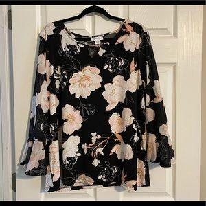 Black & Pink floral blouse